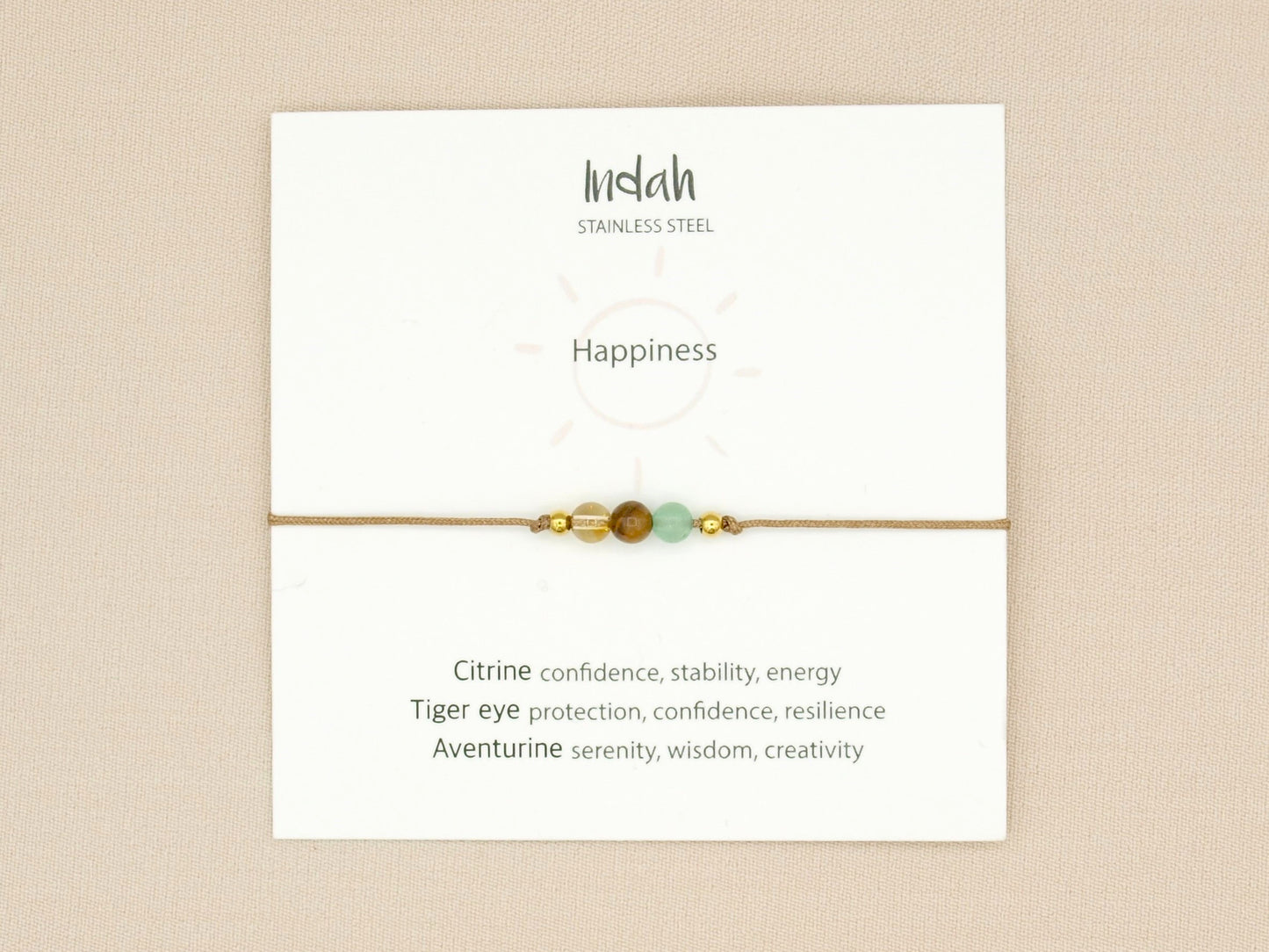 Armband rock, Happiness, zilver en goud