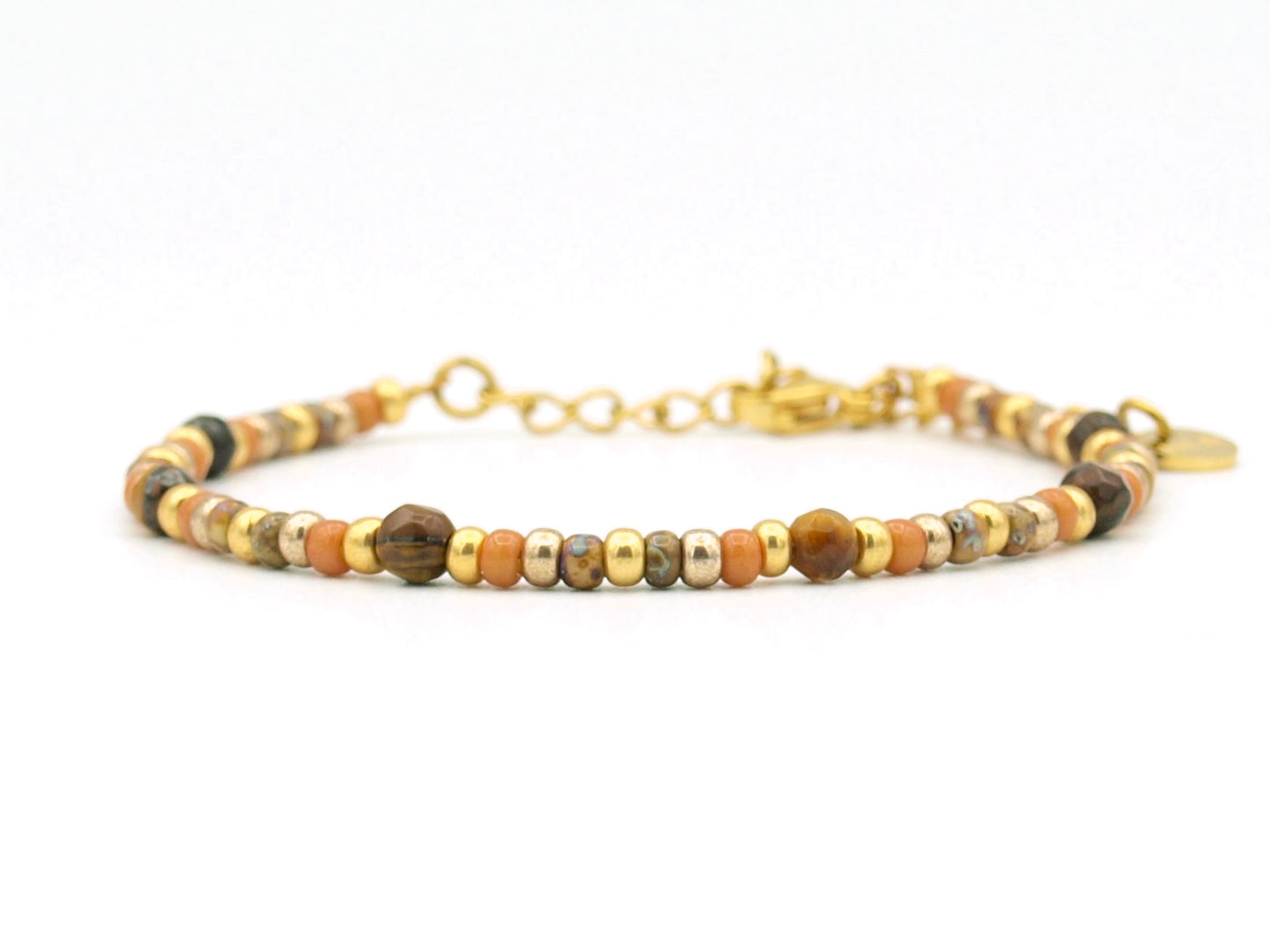 Armband Cinta tijgeroog, zilver of goud roestvrijstaal