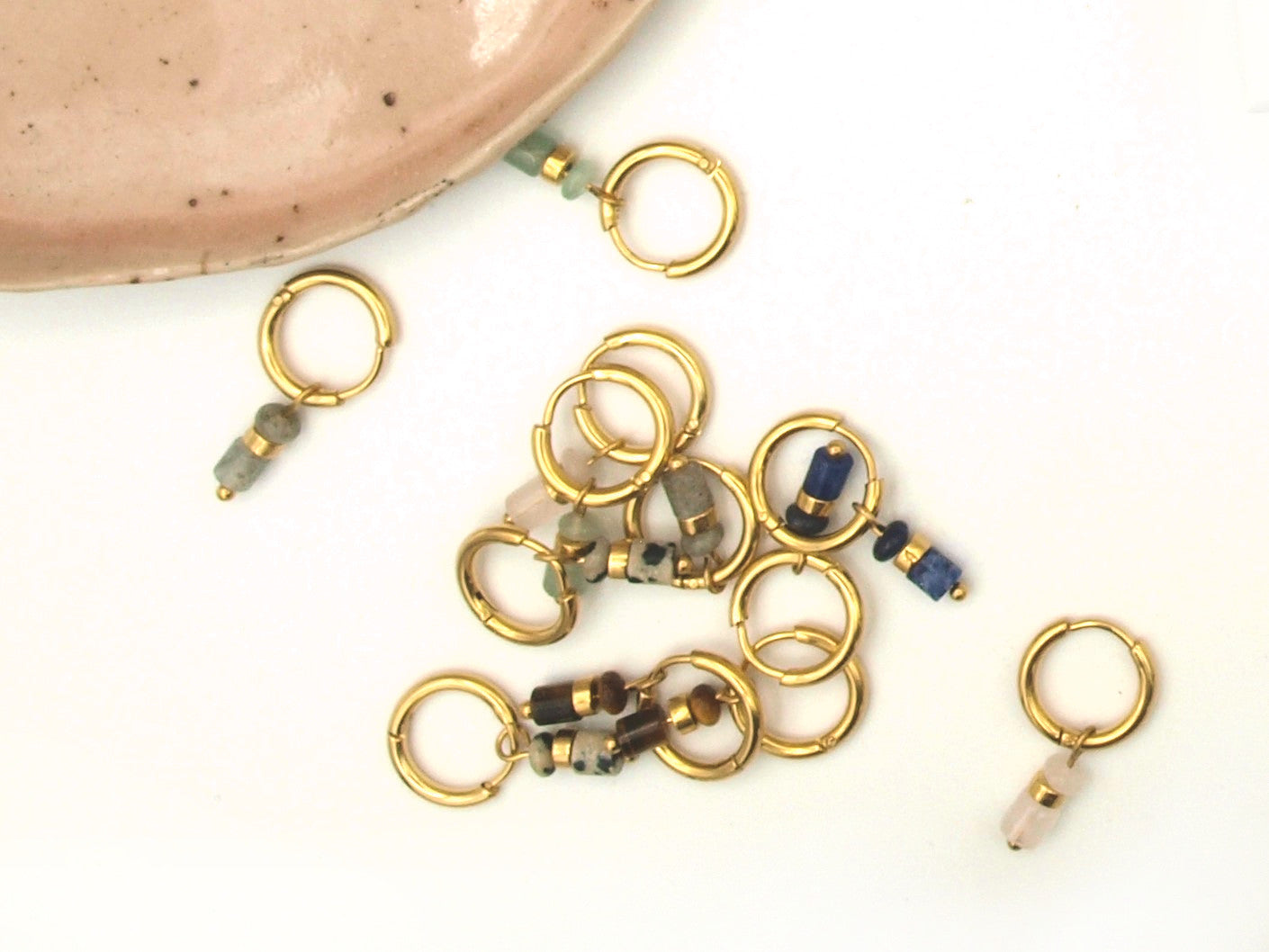 Necklace Iris labradorite, silver and gold stainless steel