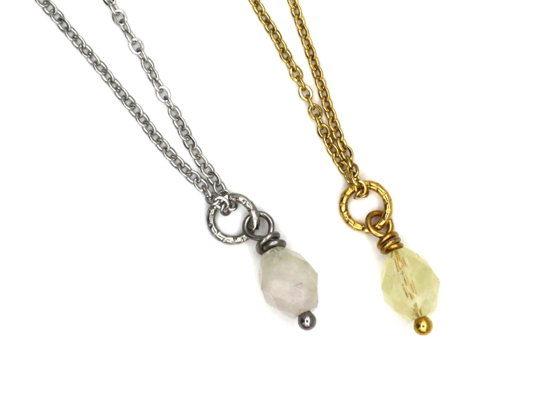 Earrings Ayu Citrine,silver and gold stainless steel
