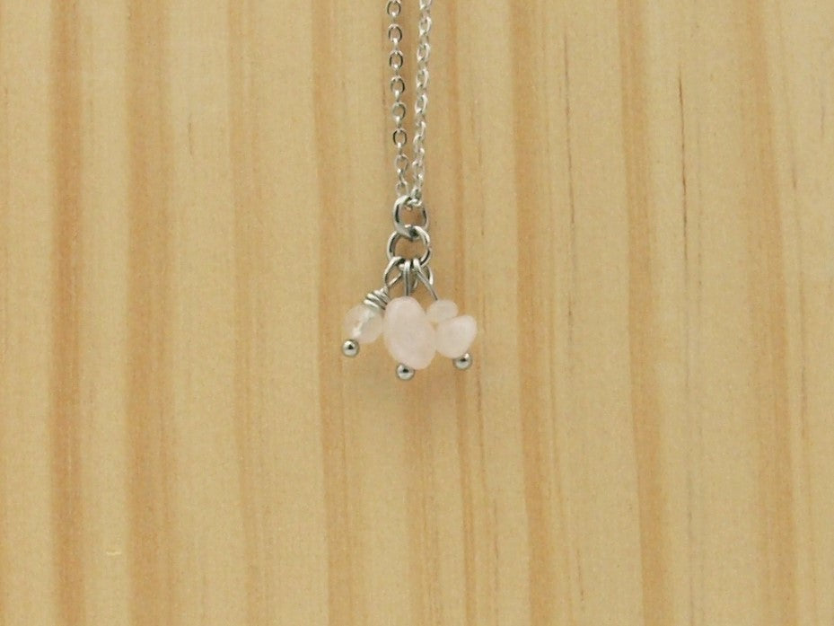 Necklace Indah natural stone, silver or gold stainless steel