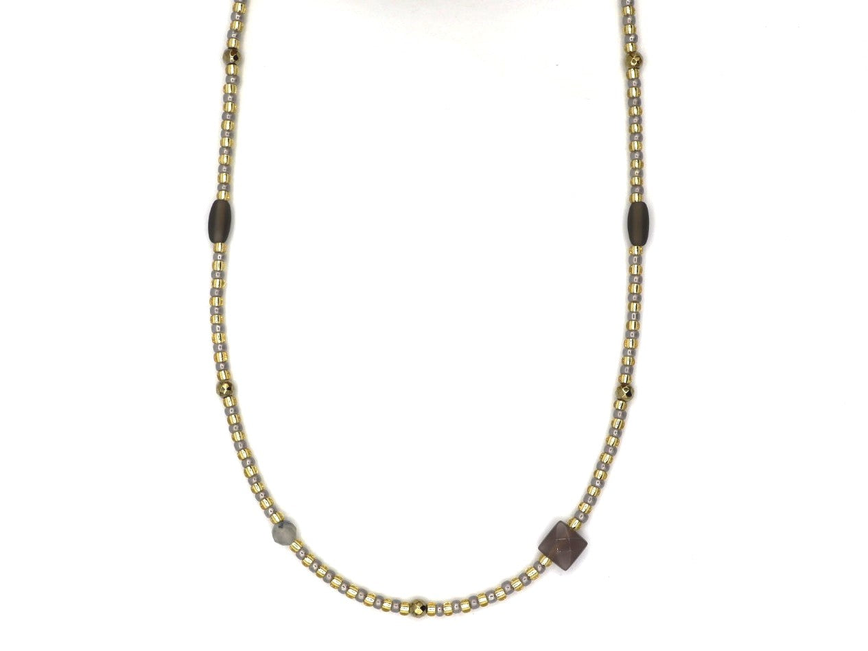 Necklace Selina Labradorite silver or gold stainless steel