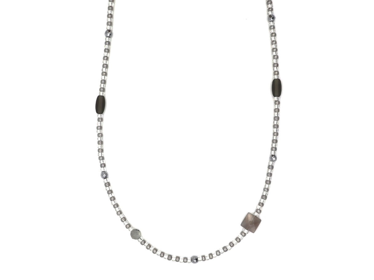Necklace Selina Labradorite silver or gold stainless steel