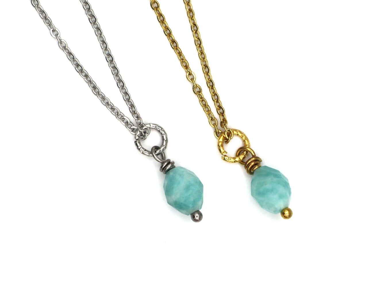 Ayu oorbellen amazoniet ,zilver of goud roestvrij staal