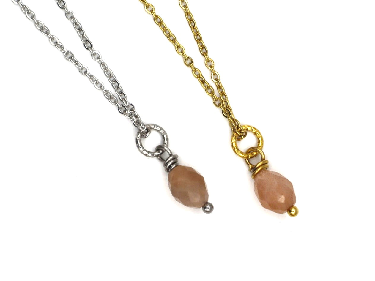 Earrings Ayu zonnesteen,silver and gold stainless steel