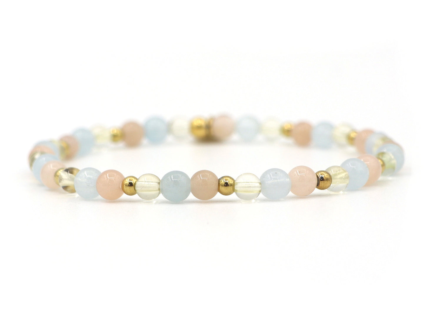 Natuursteen armband good luck, zilver of goud