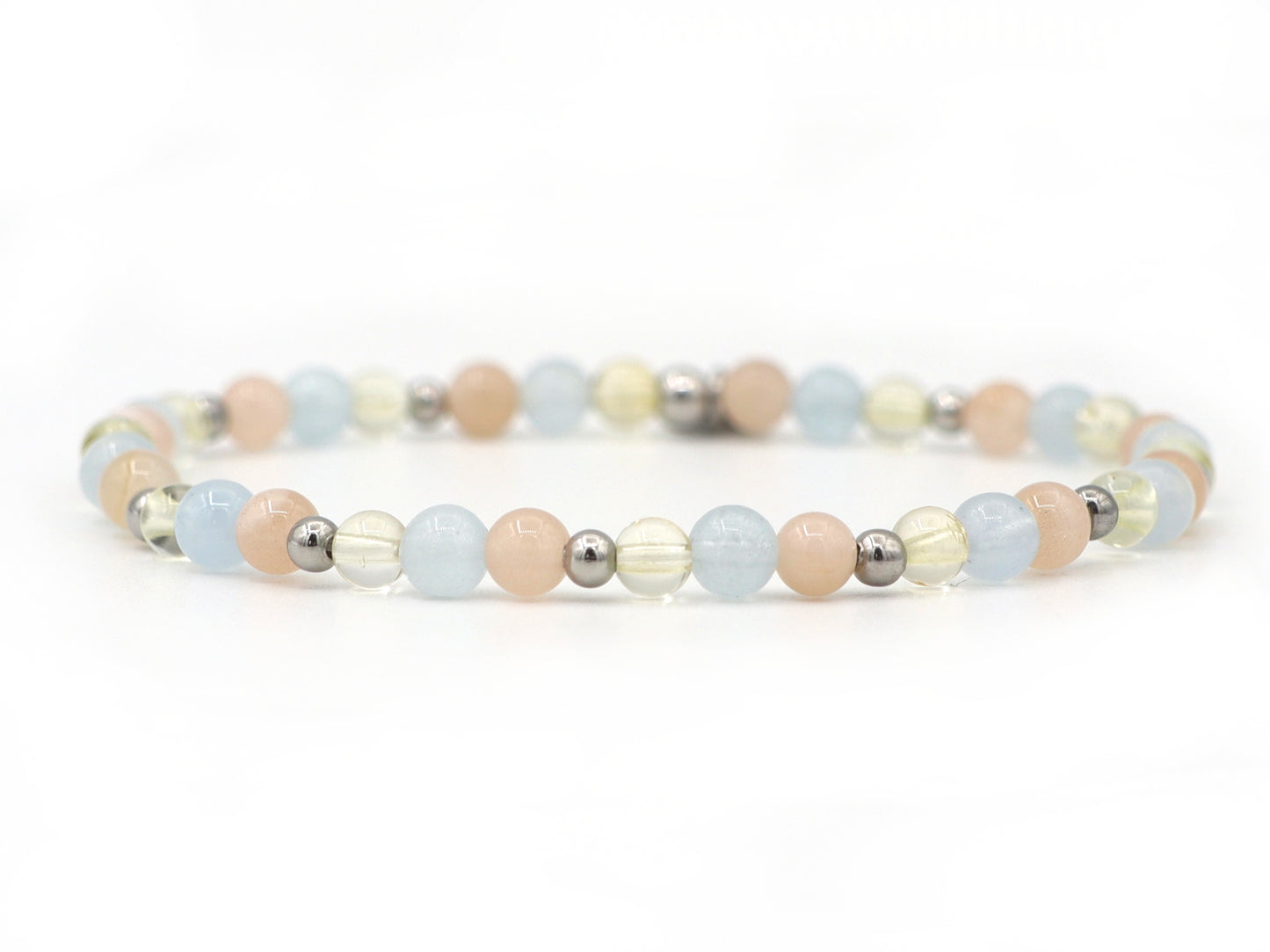 Natuursteen armband good luck, zilver of goud