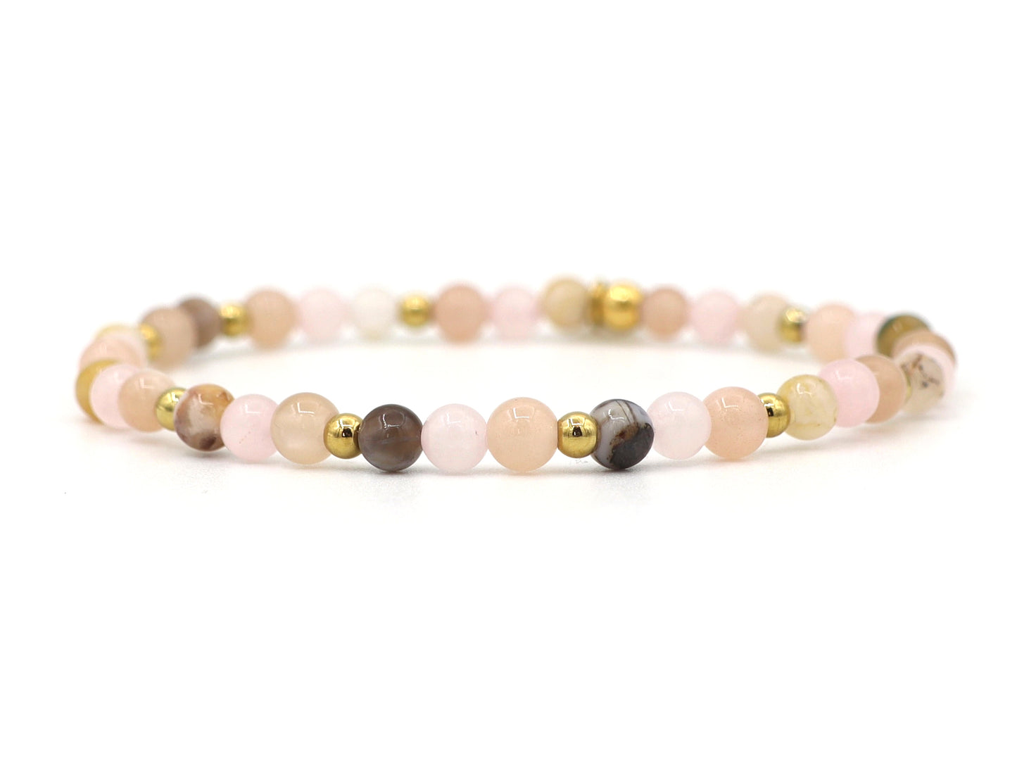 Natuursteen armband hope,zilver en goud