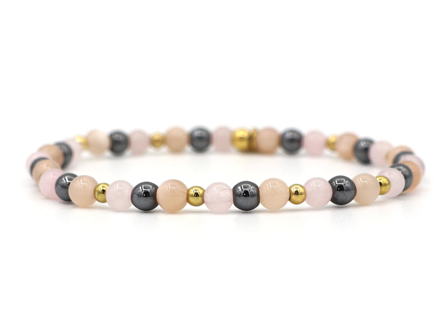 Natuursteen armband, mama to be, zilver en goud