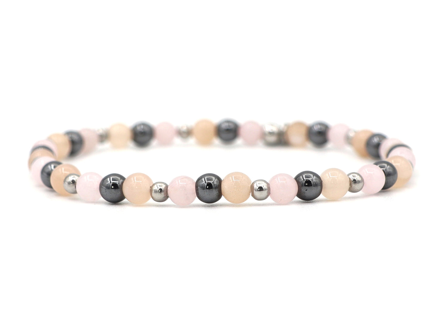 Natuursteen armband, mama to be, zilver en goud