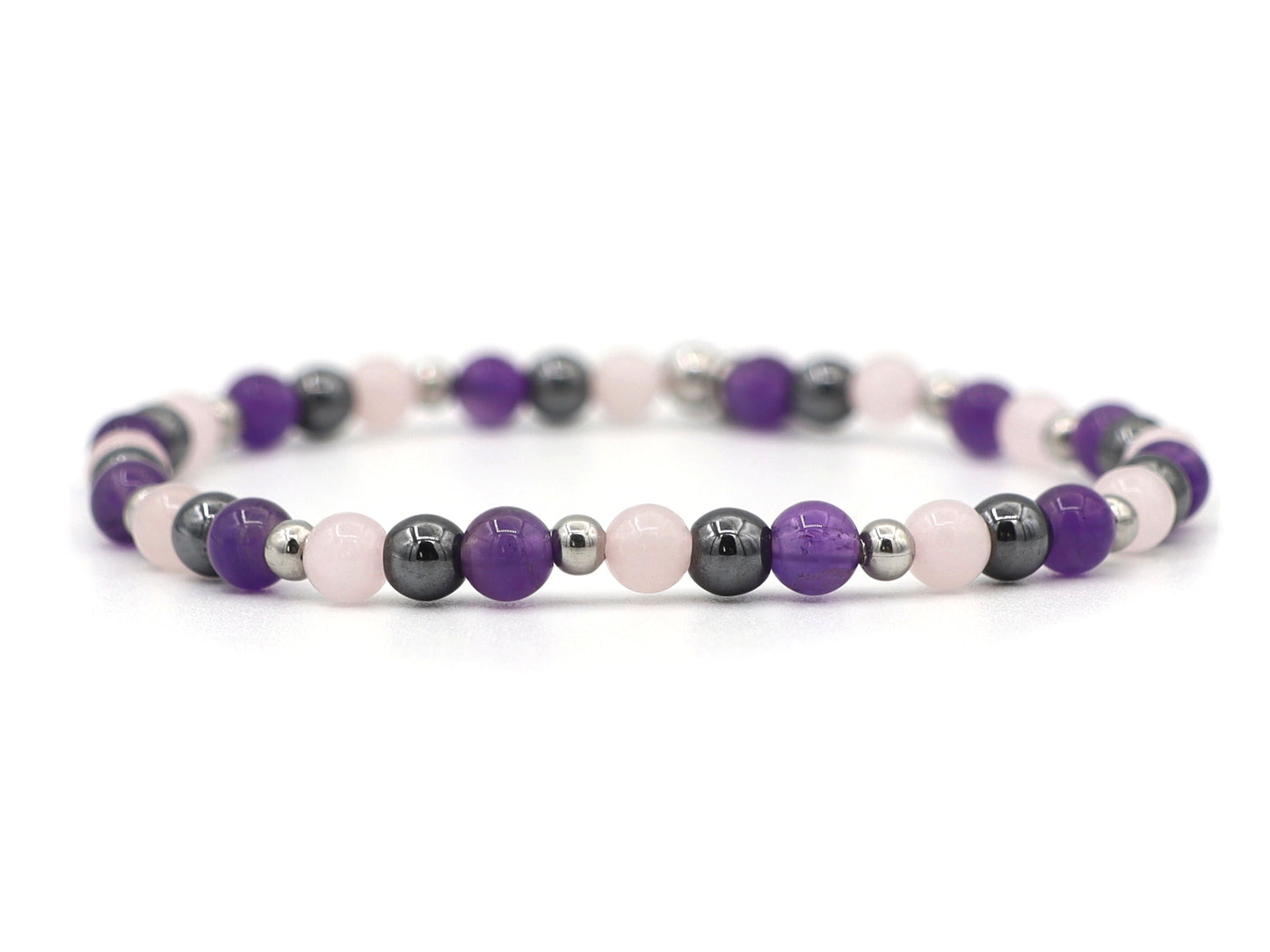 Natural beaded bracelet thinking of you, silver and gold