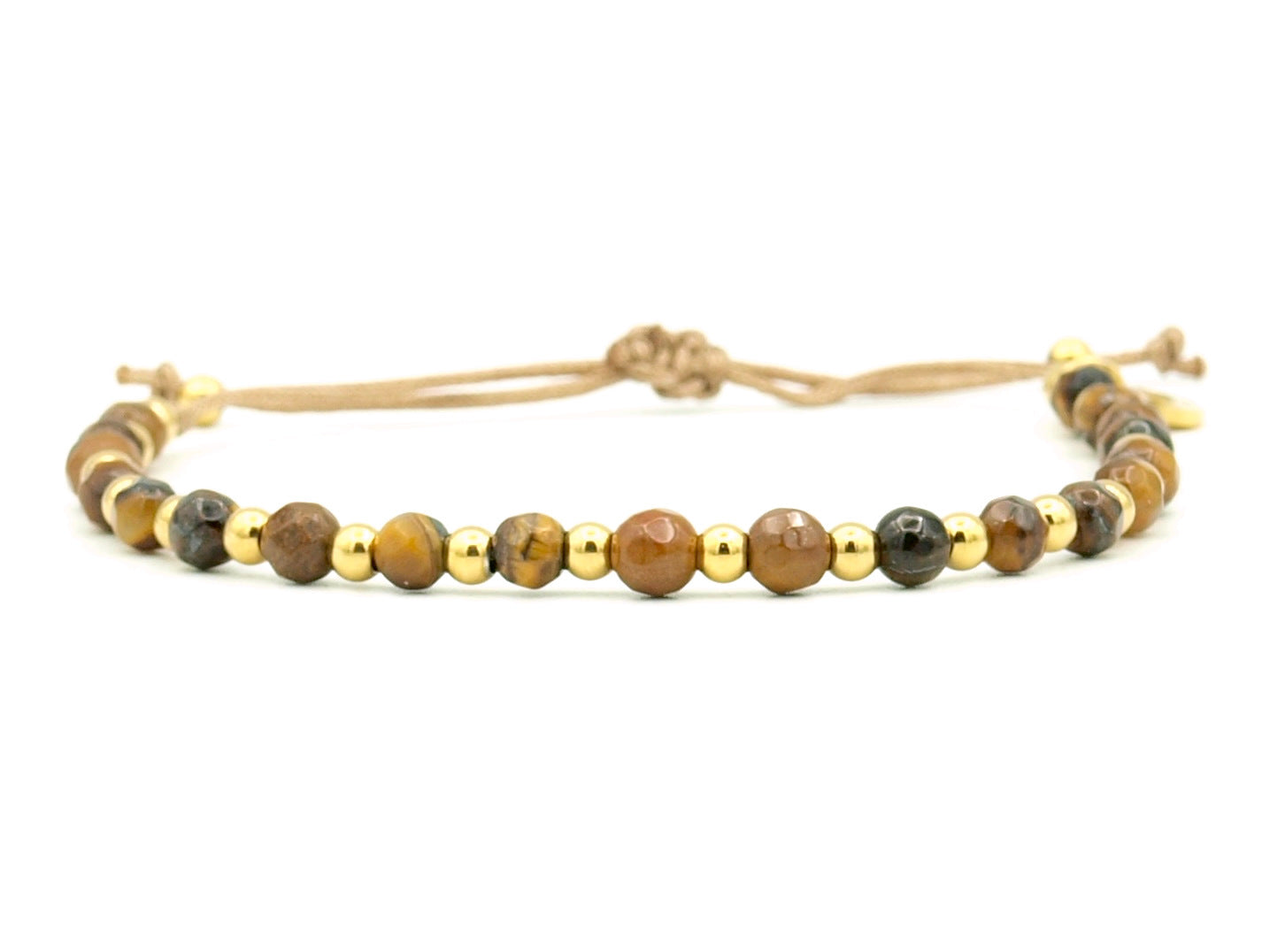 Armband Shi tijgeroog en roestvrij staal