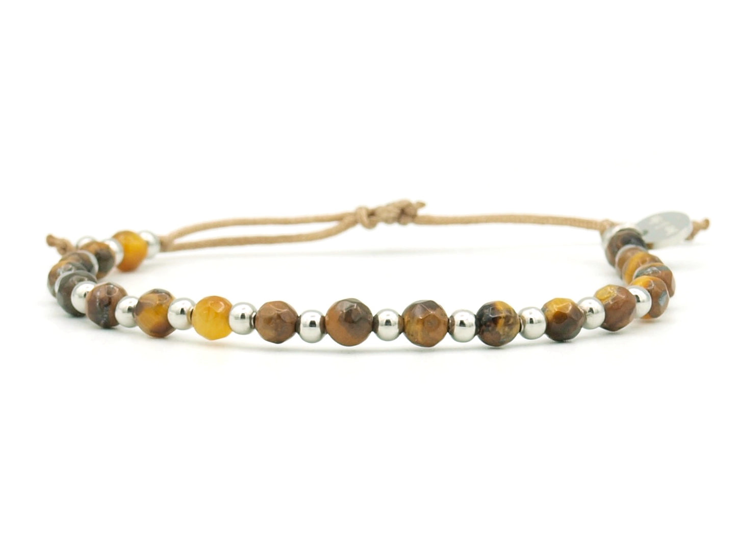 Armband Shi tijgeroog en roestvrij staal
