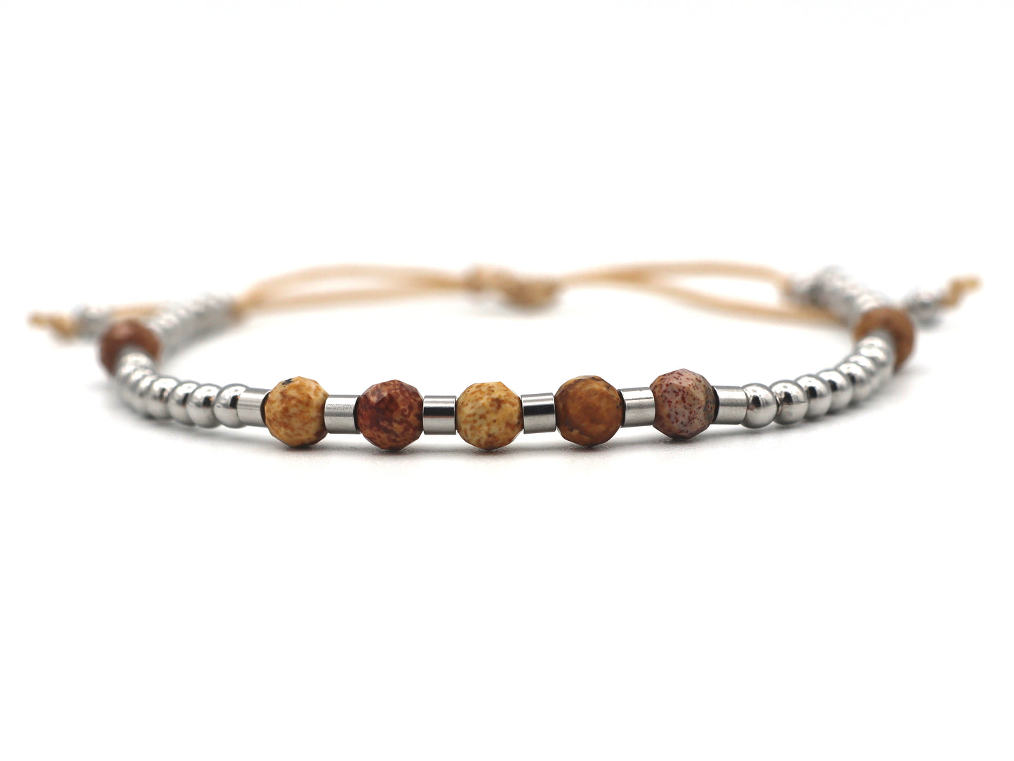 Armband Shi Lima landschaps jaspis en rvs