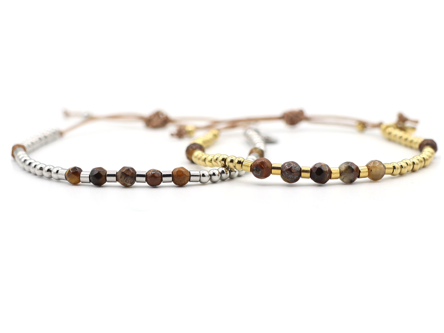 Armband Shi Lima tijgeroog en roestvrij staal