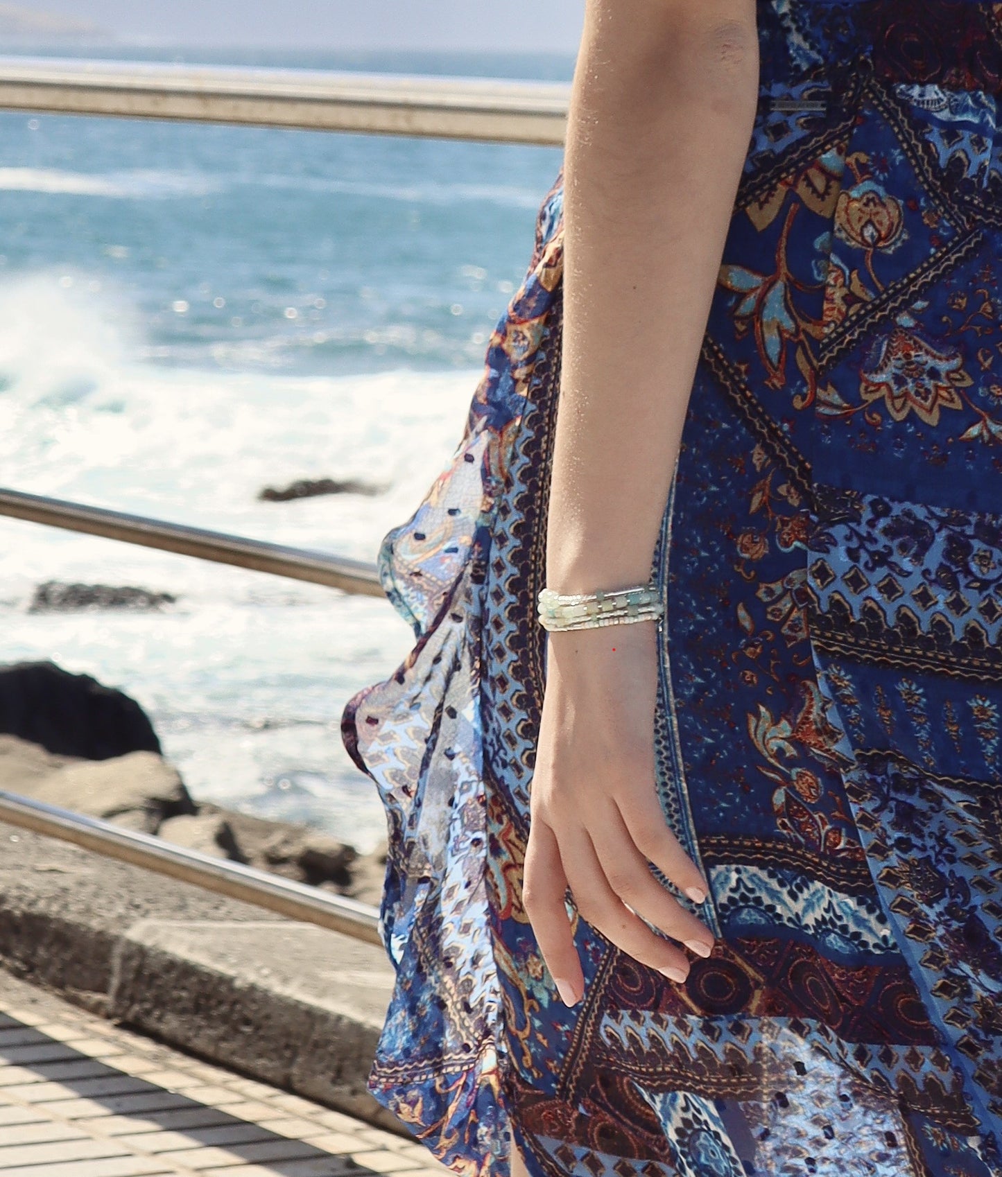 Armband Fira Love amazoniet, zilver of goud roestvrijstaal