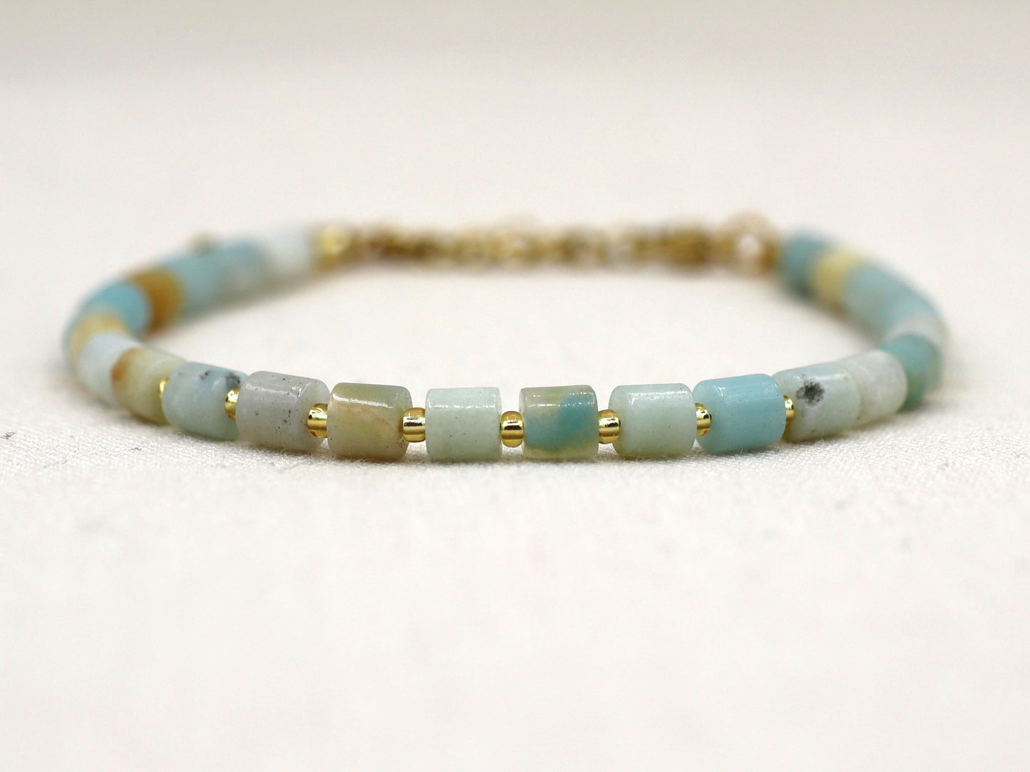 Bracelet Batu chalcedon, silver or gold stainless steel