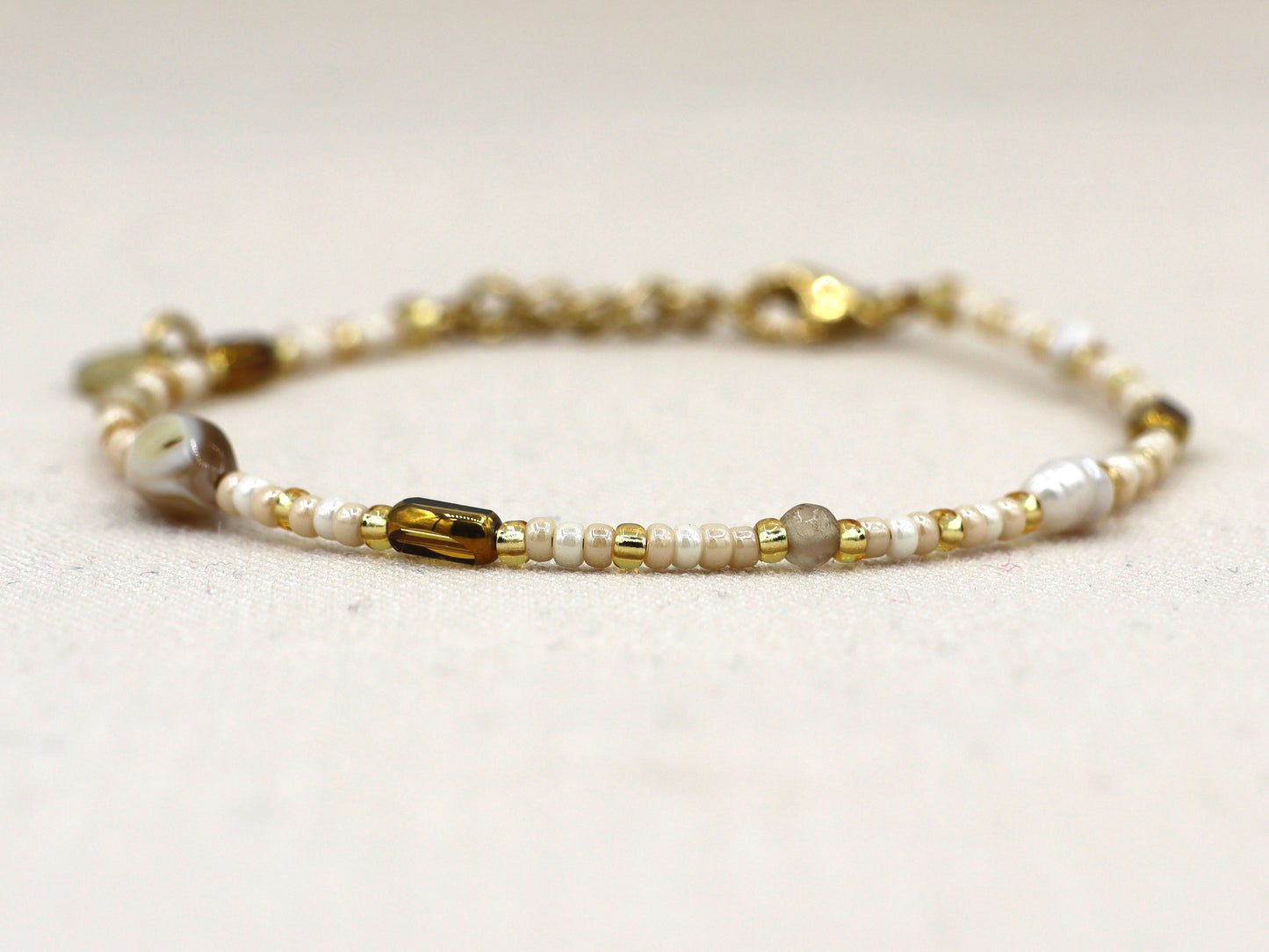 Bracelet Kirana pearl silver or gold stainless steel
