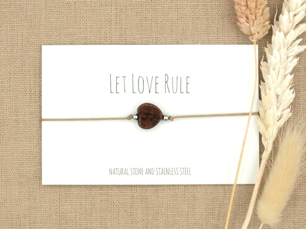 Love bracelet granite, silver or gold stainless steel
