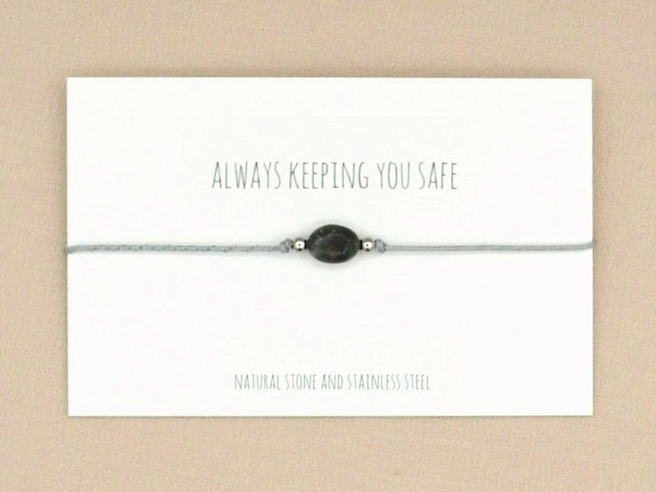 Bracelet oval labradorite gold, silver stainless steel