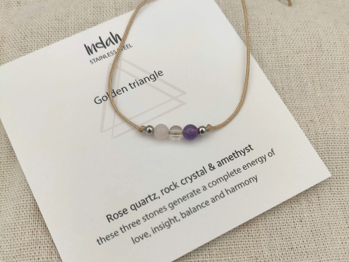 Armband rock, gouden driehoek, zilver en goud