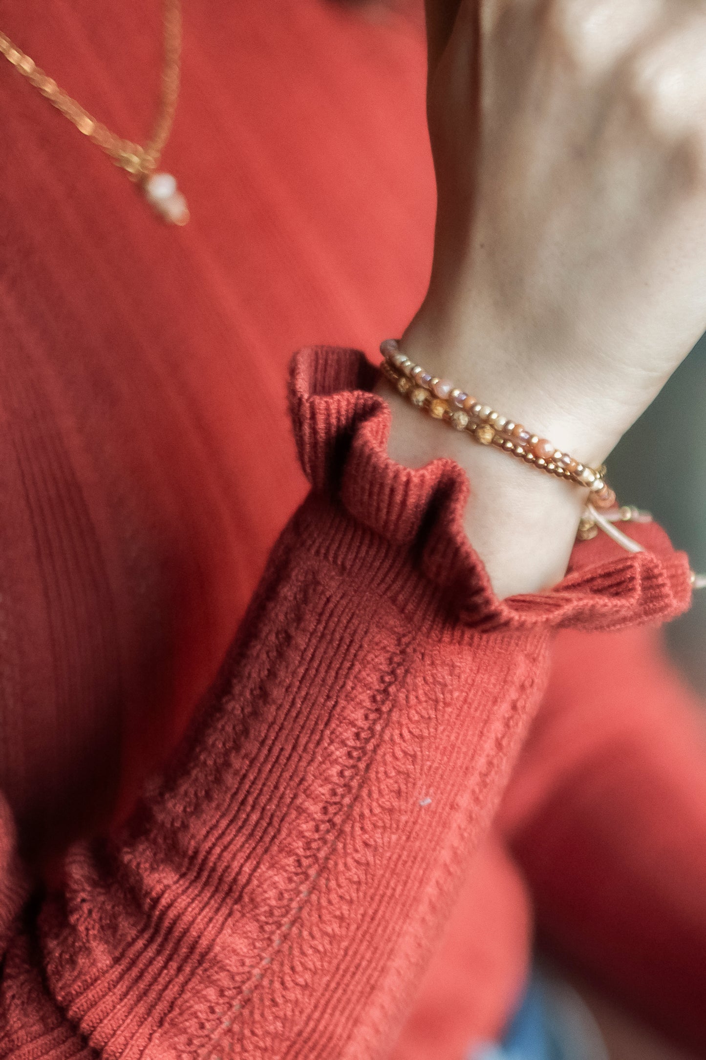 Armband Shi Lima landschaps jaspis en rvs