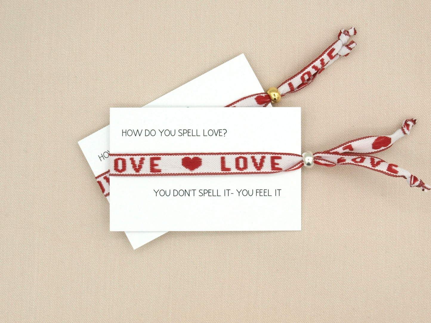 Love, rood lint armband