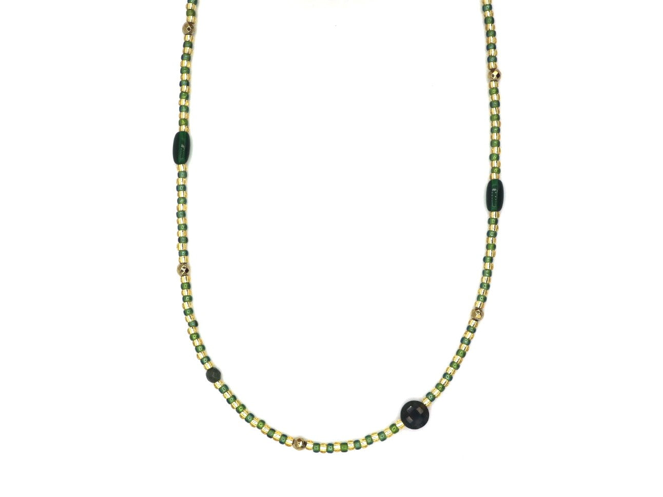 Ketting Kirana aventurijn, zilver of goud roestvrijstaal