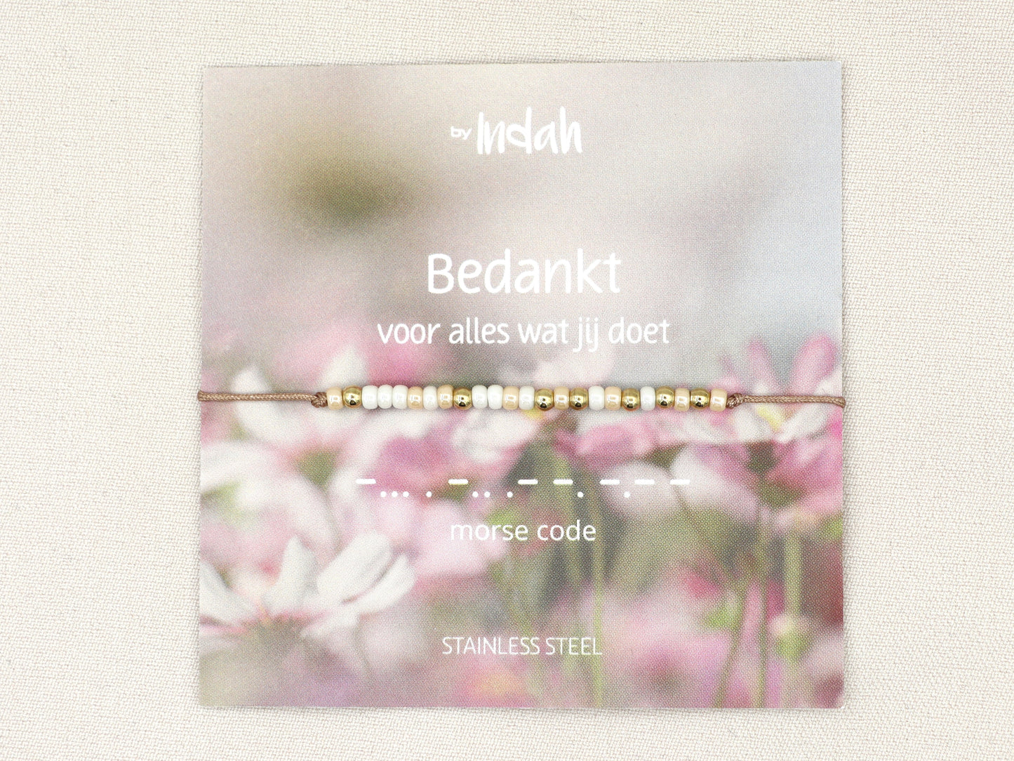 Bedankt morse code bracelet, stainless steel
