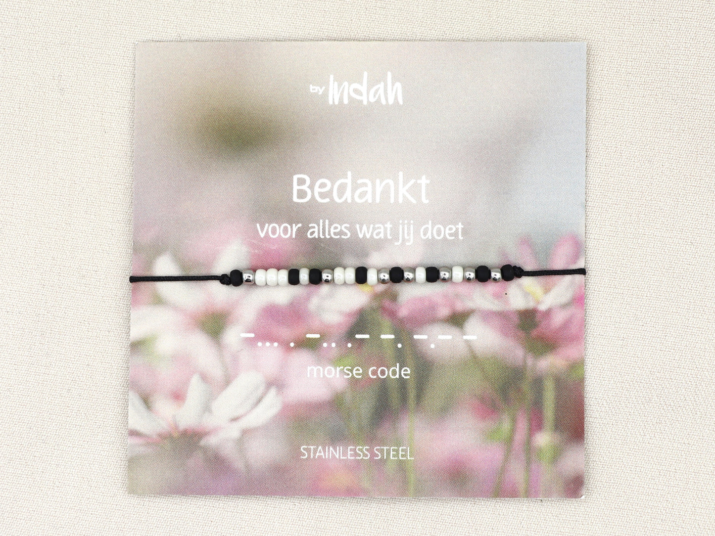 Bedankt morse code bracelet, stainless steel