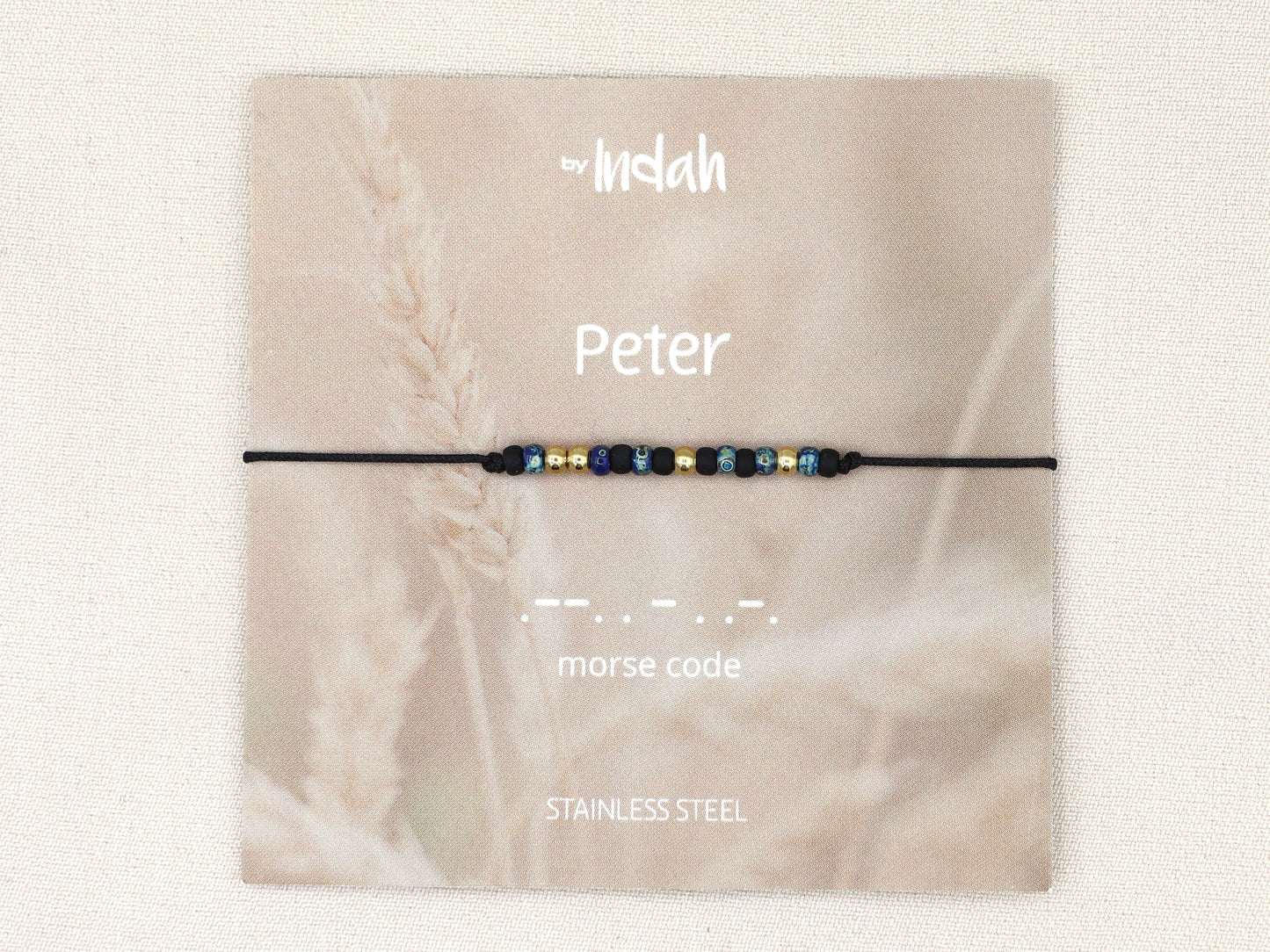 Peter morse code bracelet, stainless steel