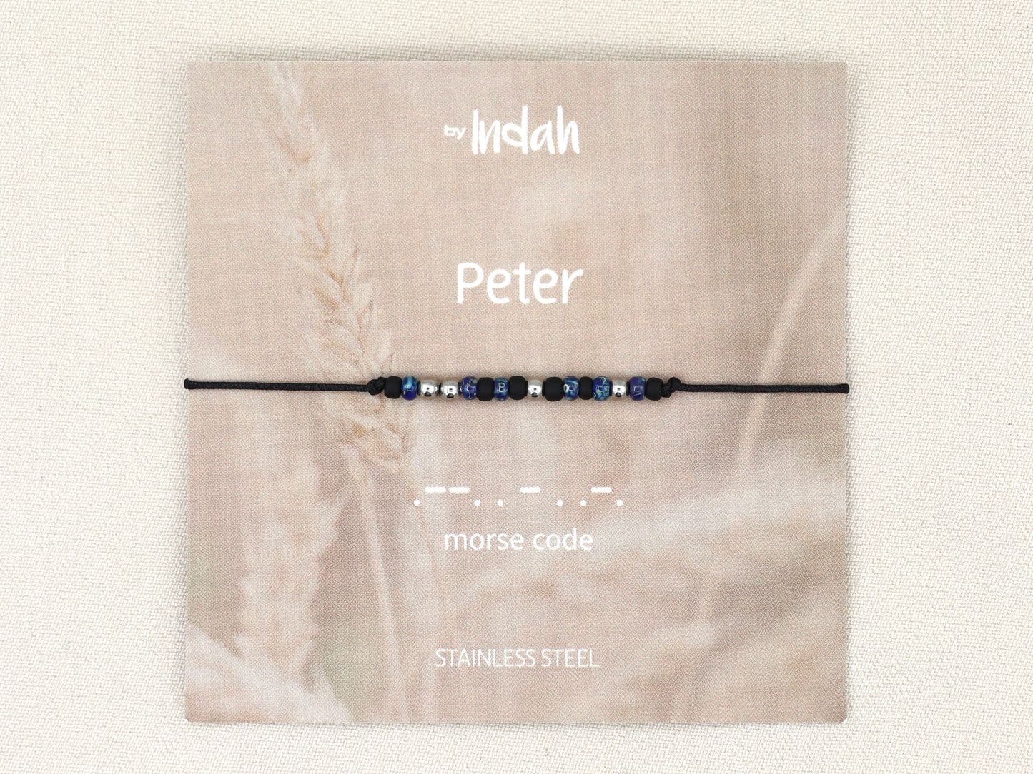 Peter morse code bracelet, stainless steel