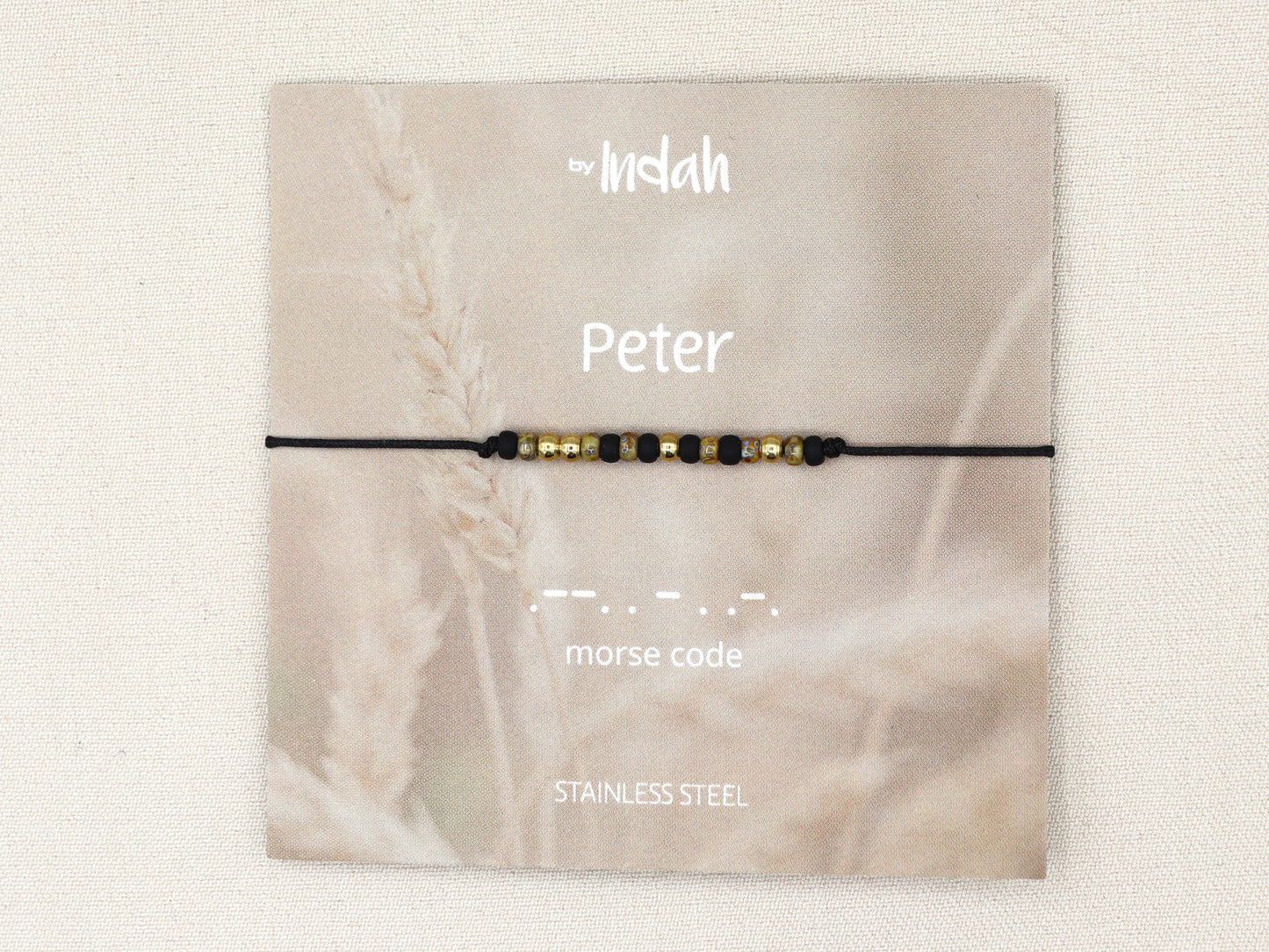 Peter morse code bracelet, stainless steel