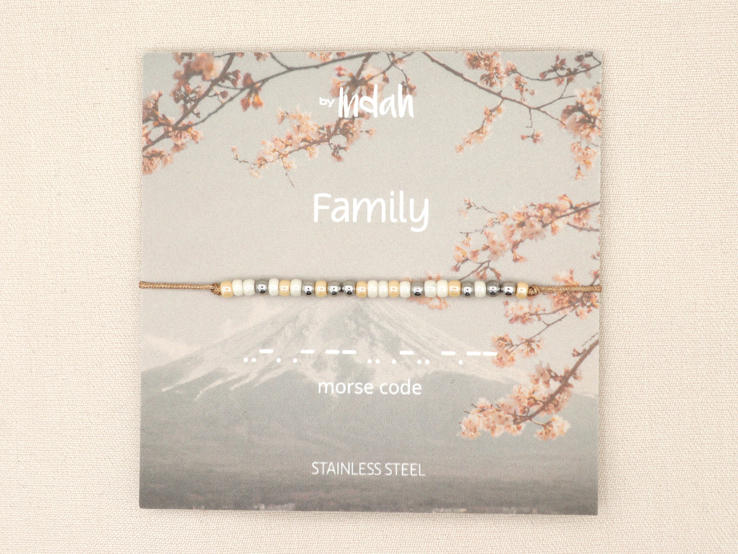 Family morse code bracelet, stainless steel zilver of goud