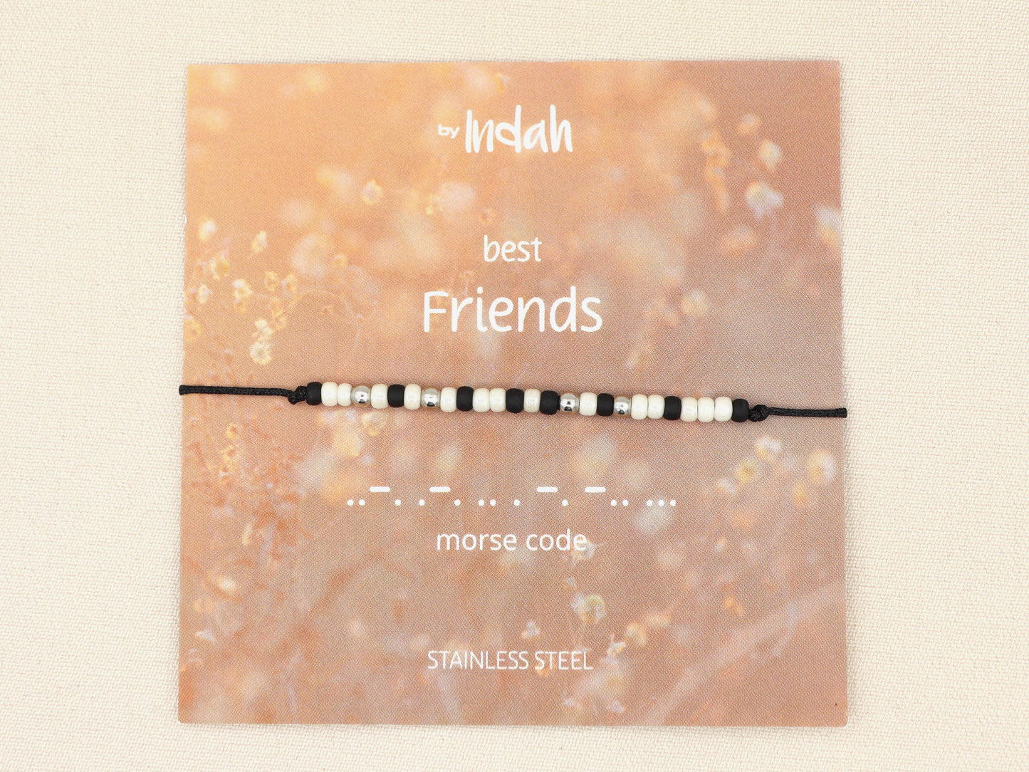 Best friends morse code bracelet, stainless steel