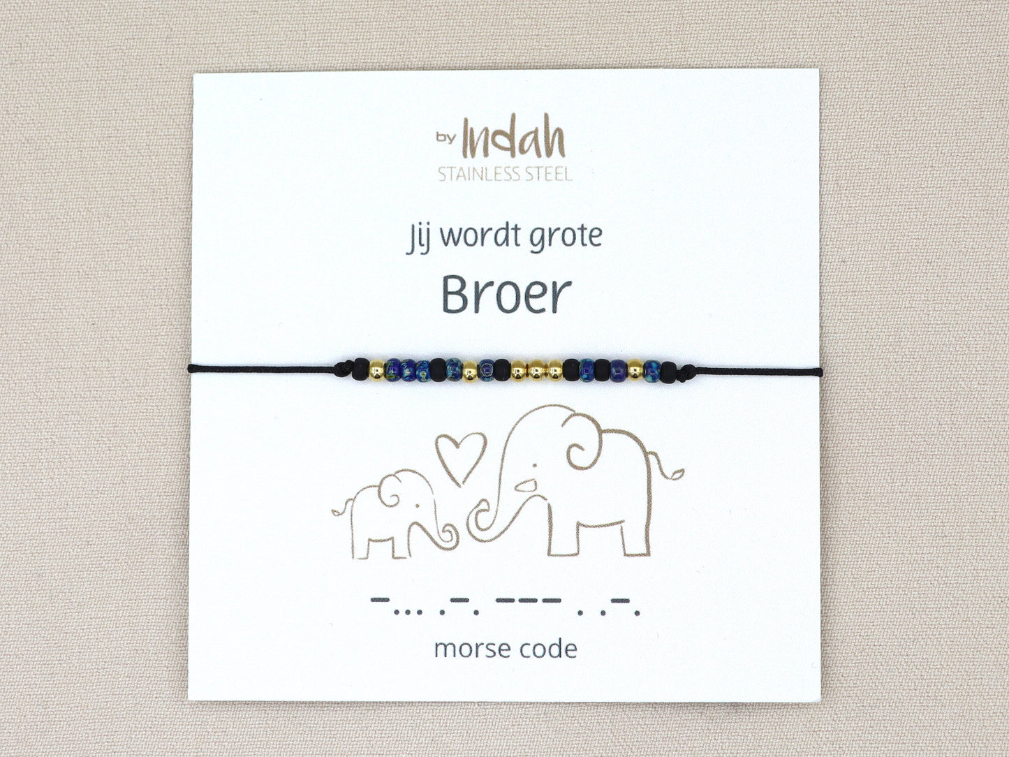Jij wordt grote broer morse code bracelet, stainless steel