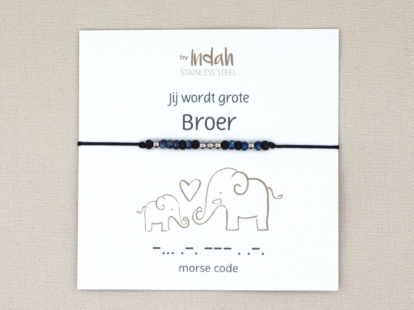 Jij wordt grote broer morse code bracelet, stainless steel