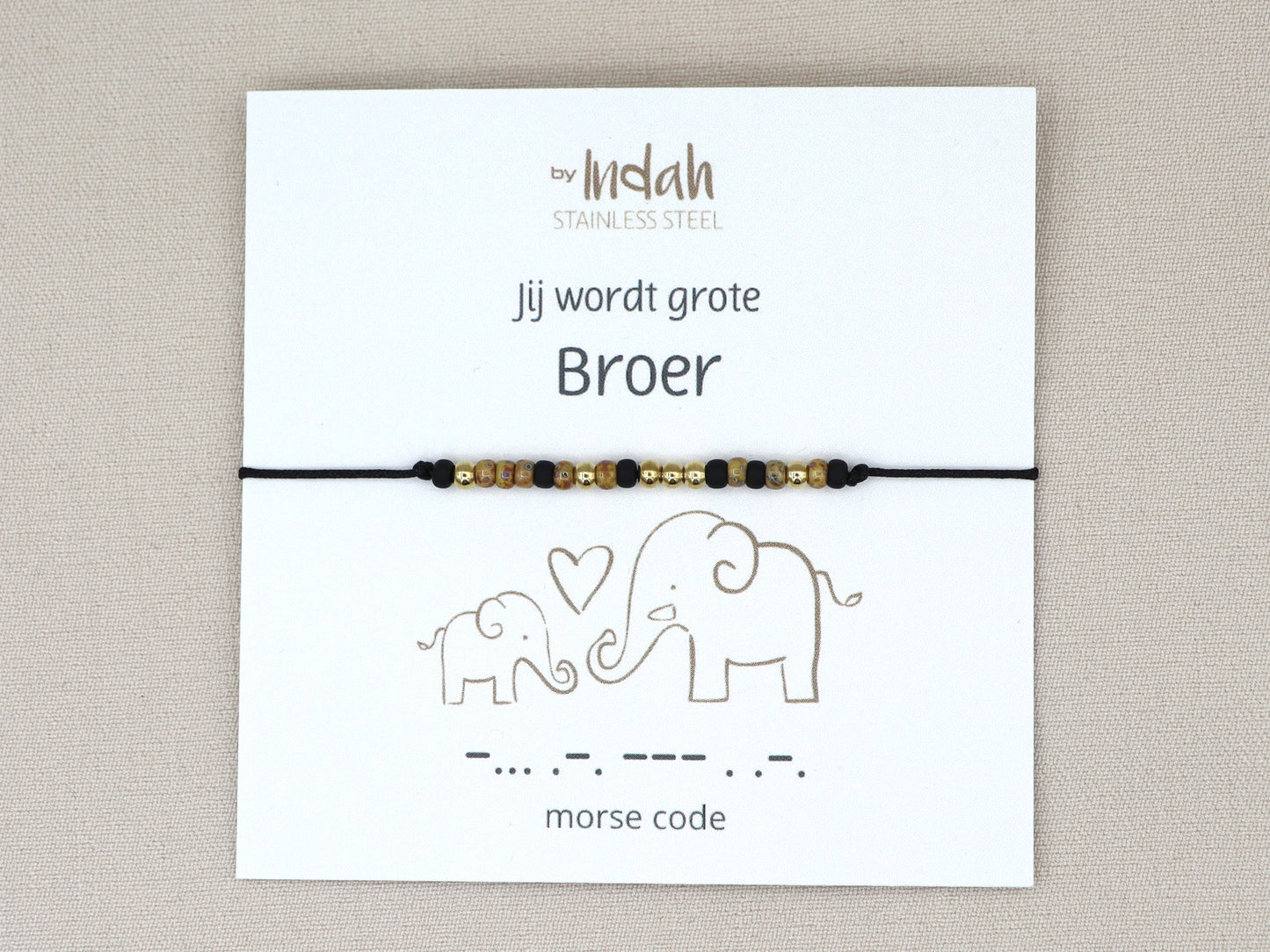 Jij wordt grote broer morse code bracelet, stainless steel