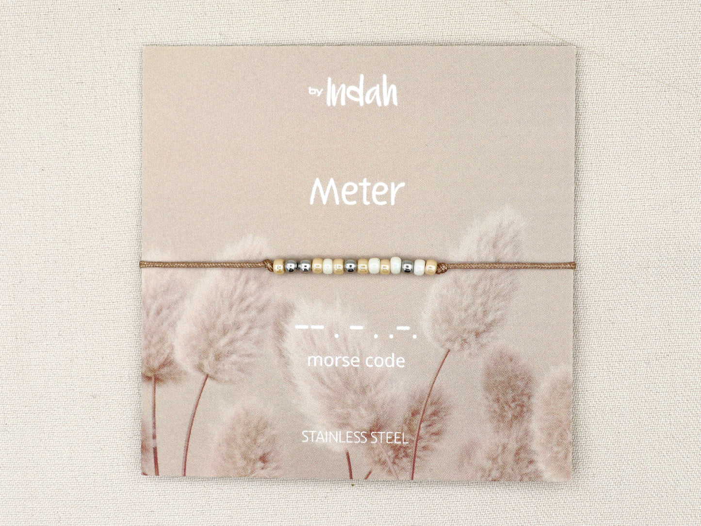 Meter morse code bracelet, stainless steel zilver of goud