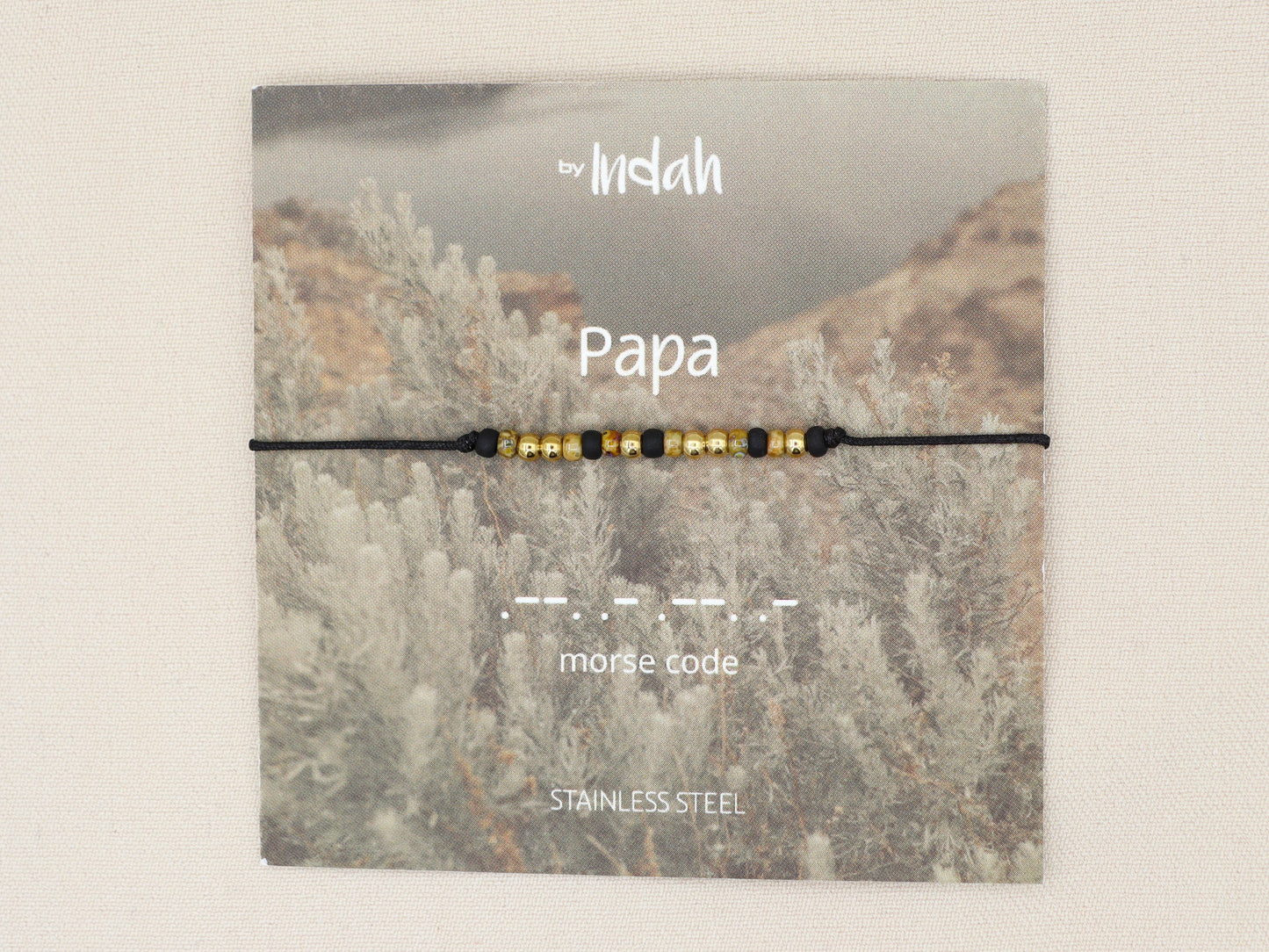 Papa morse code bracelet, stainless steel