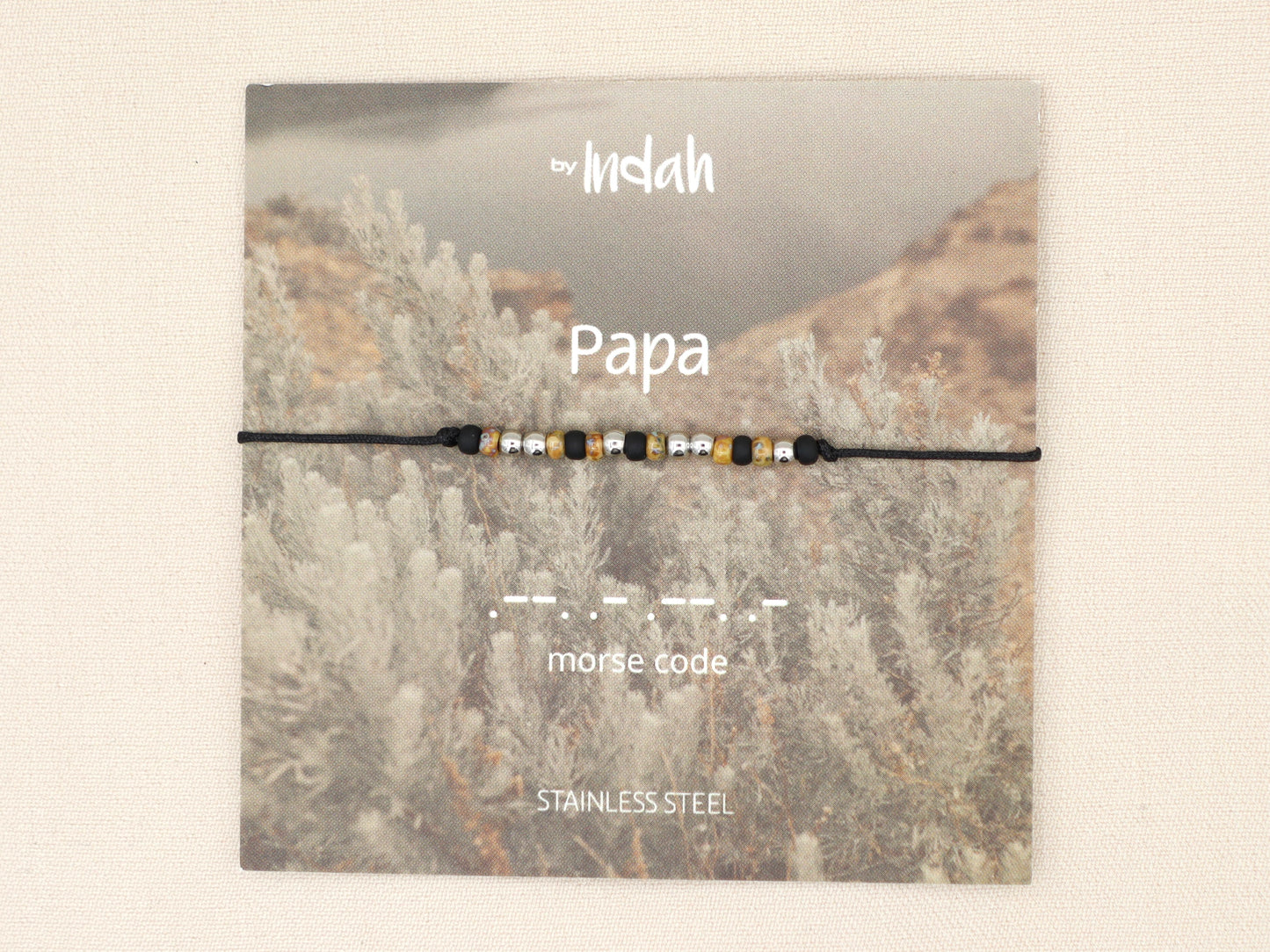 Papa morse code bracelet, stainless steel