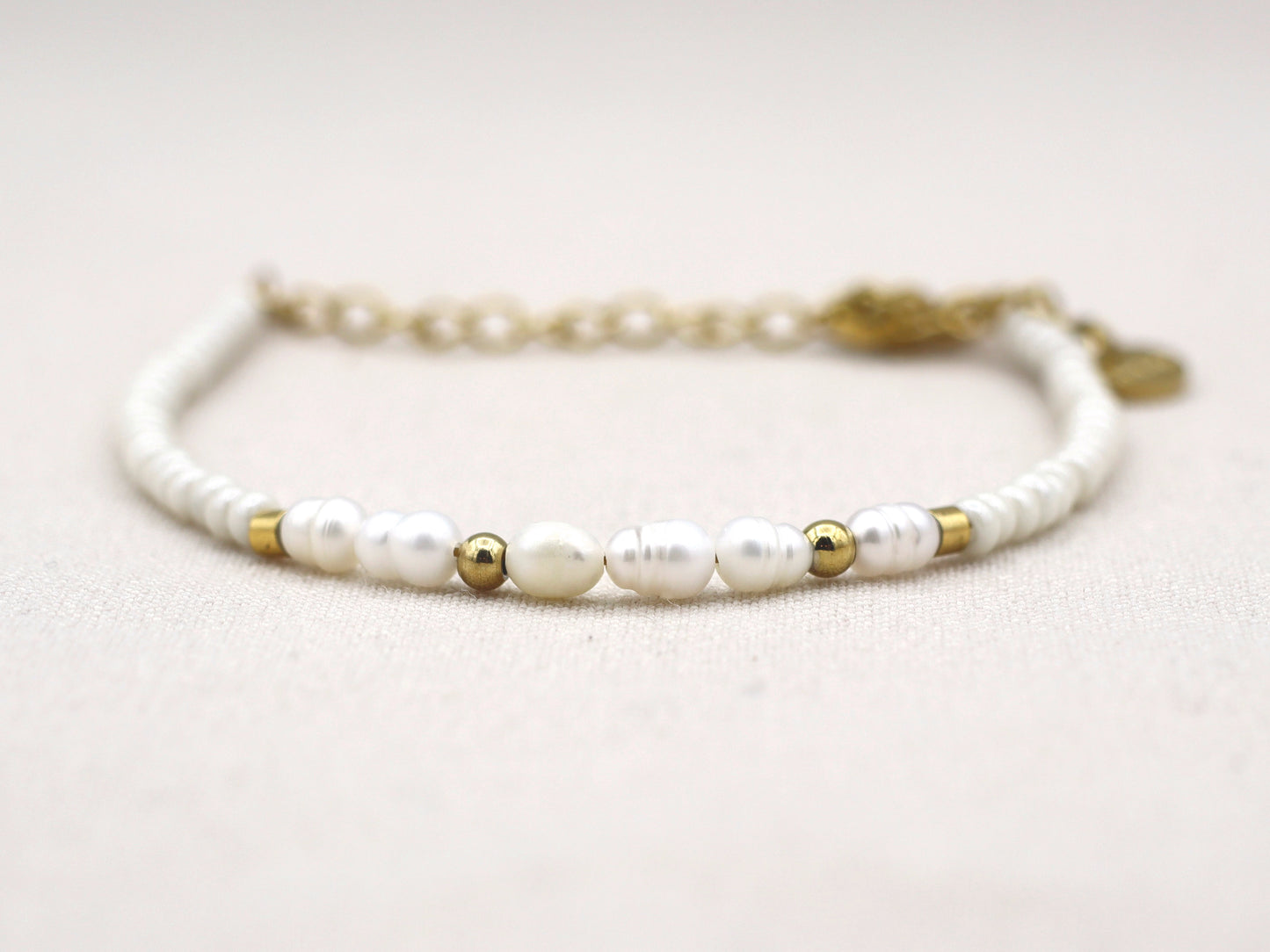 Persoonlijke morse code armband zoetwater parels, zilver of goud roestvrijstaal