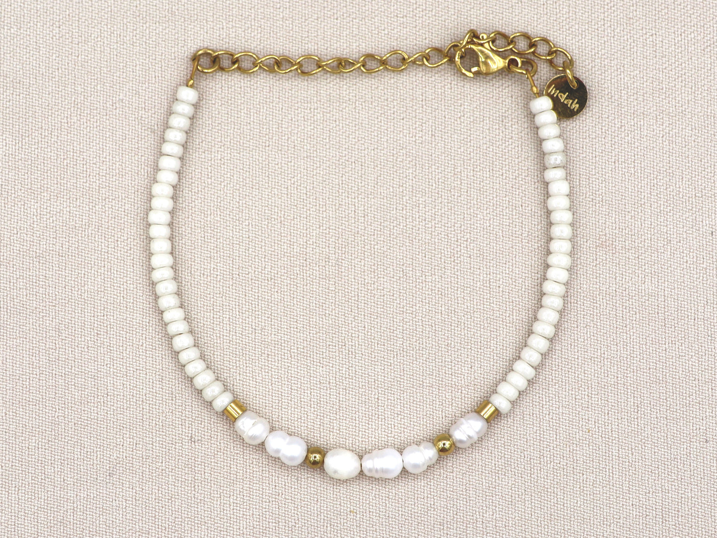 Persoonlijke morse code armband zoetwater parels, zilver of goud roestvrijstaal