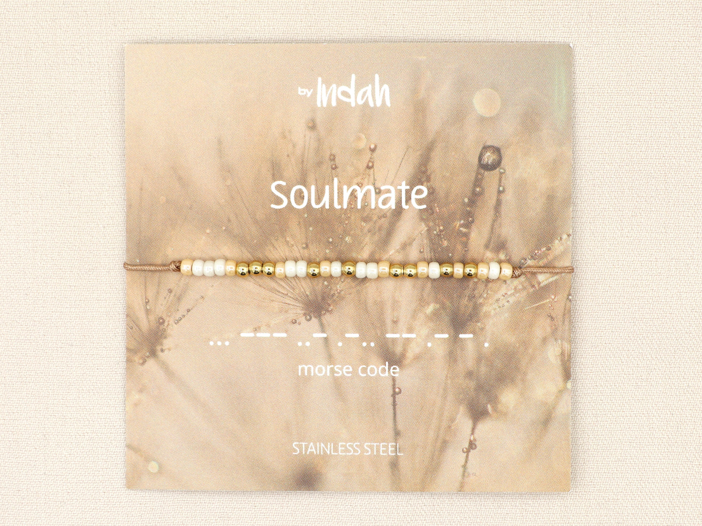 soulmate morse code bracelet, stainless steel