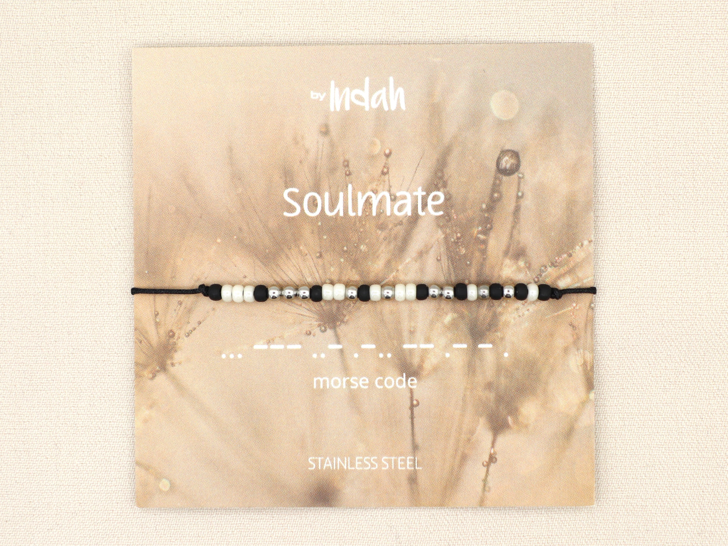 soulmate morse code bracelet, stainless steel