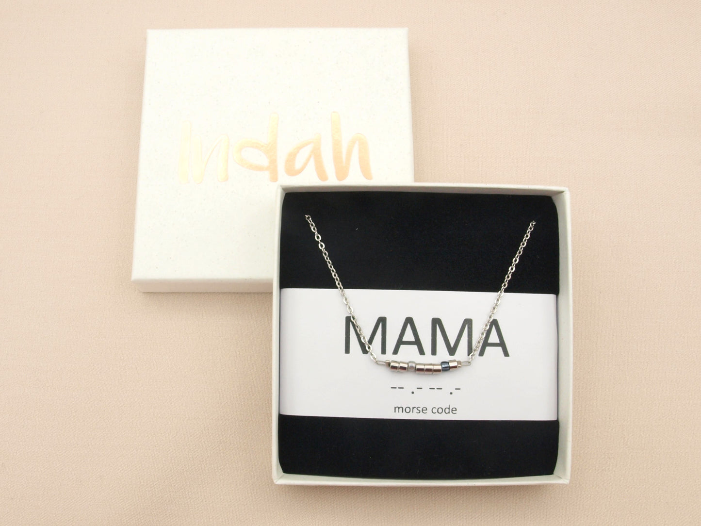 Personalized morse code necklace, silver or gold stainless steel