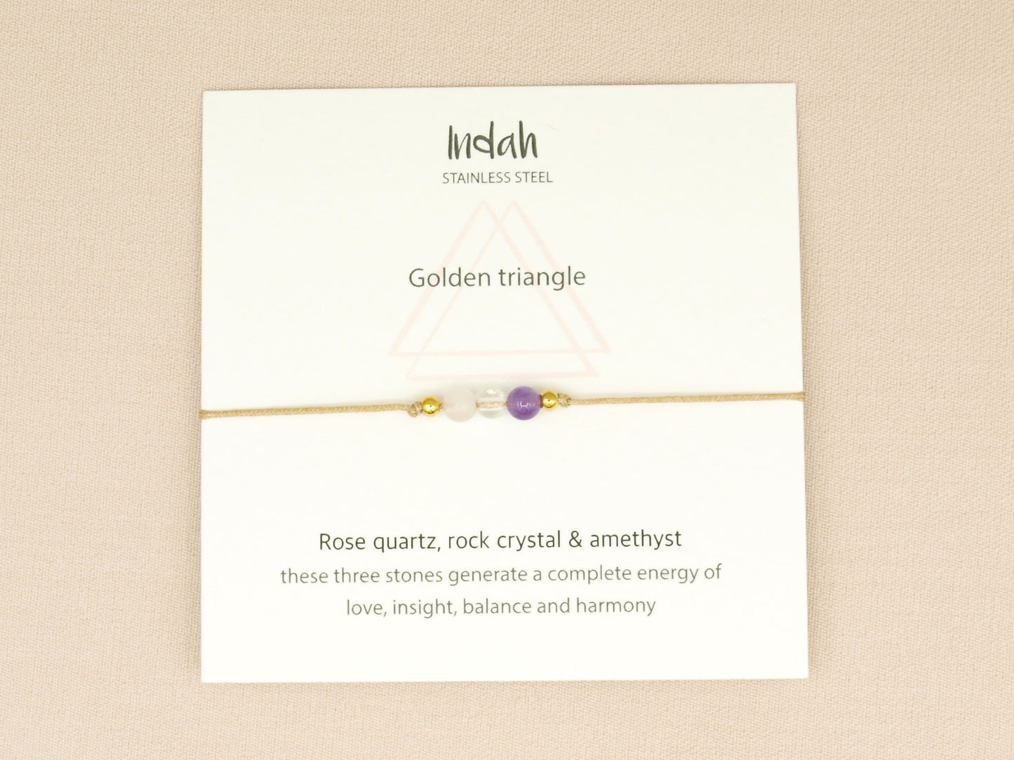 Bracelet rock, golden triangle, silver and gold