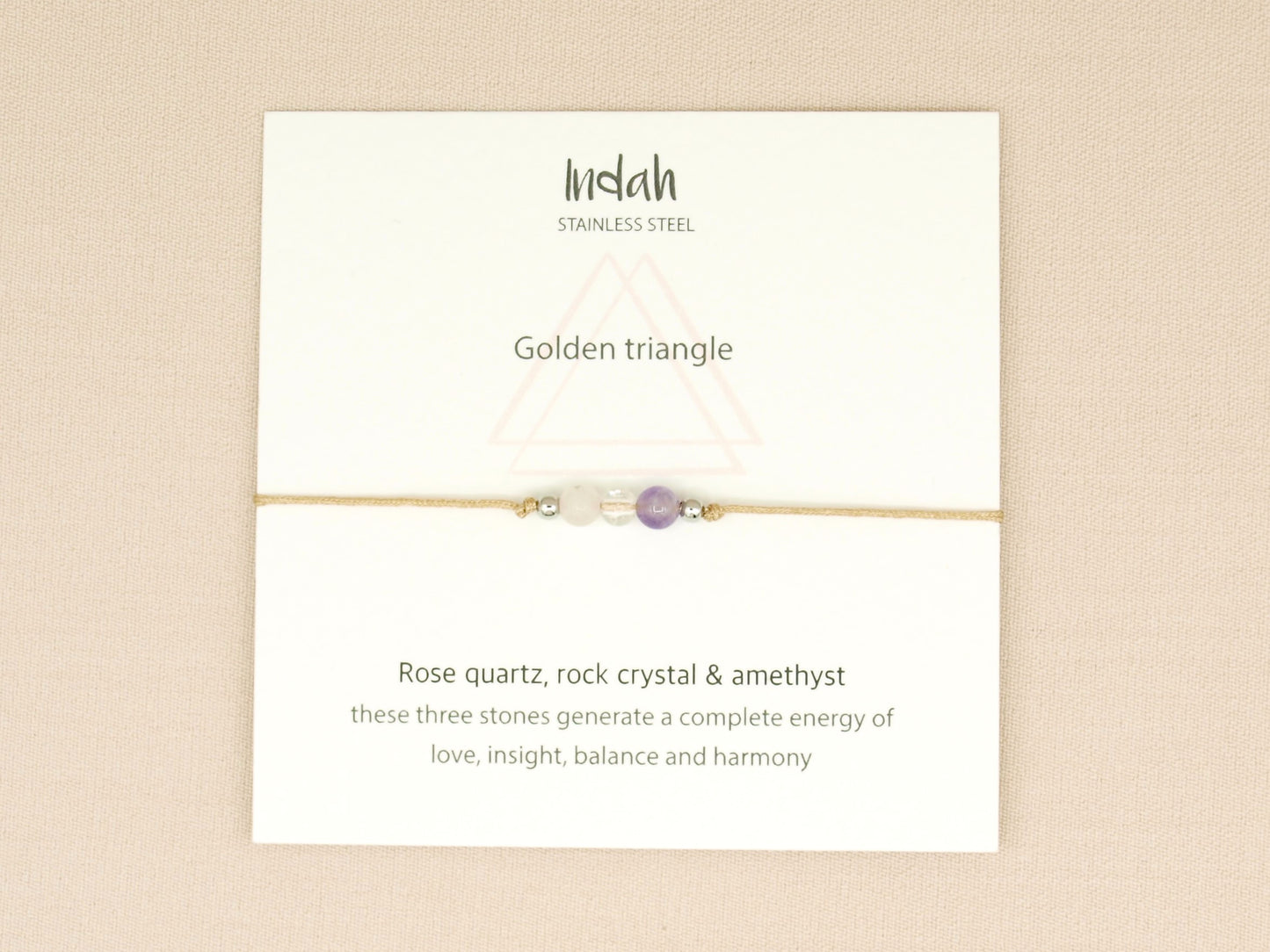 Bracelet rock, golden triangle, silver and gold