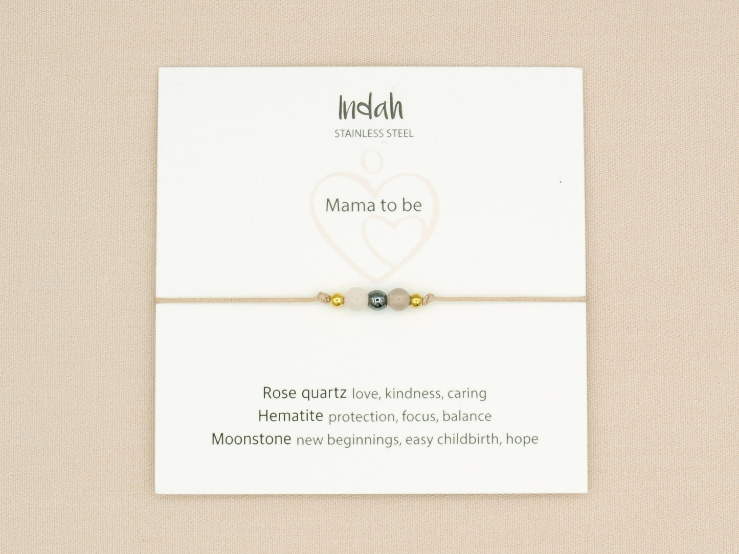 Bracelet rock, mama to be, silver and gold