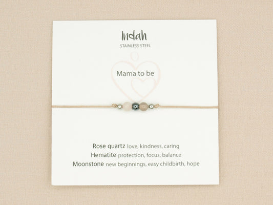 Bracelet rock, mama to be, silver and gold